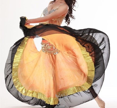 skirt orange gypsy princess belly dance