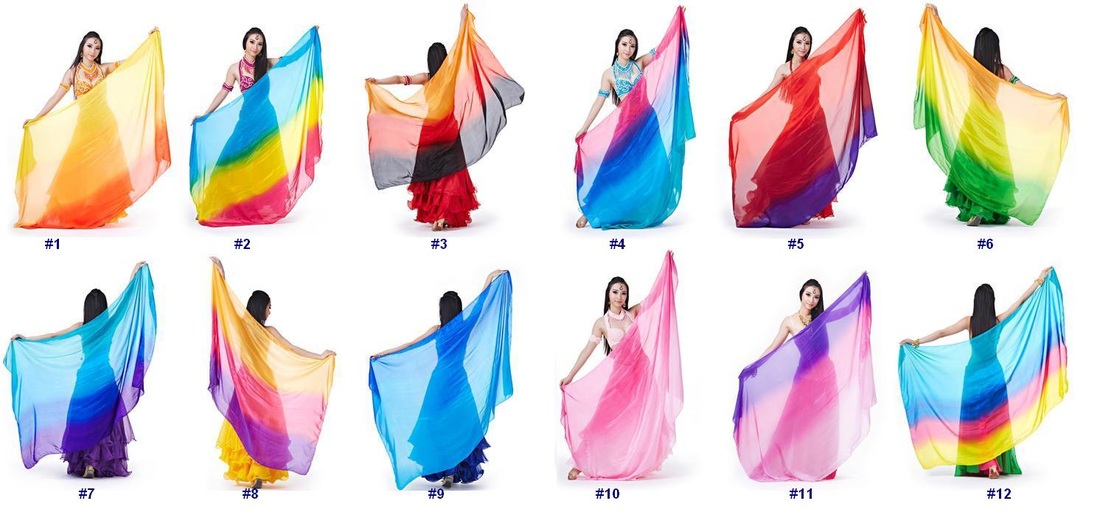 Silk fan veils - Belly Dance Digs