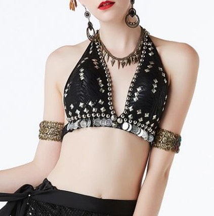Tribal Coined Bra Top - Belly Dance Digs