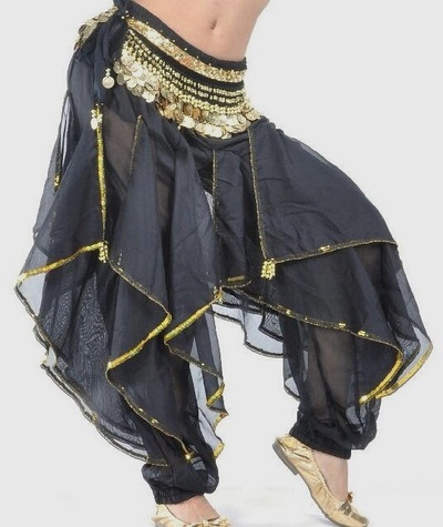 TMS Slit Harem Yoga Pants Belly Dance Gypsy Costume Tribal Pantalons25 Colors