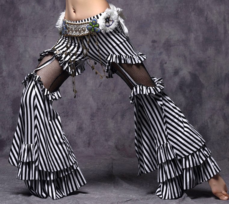 Tribal Dance Shiny Nylon Long Pants Tight Trousers Flare Side Split Elastic  Waist Women Tribal Belly Dance Pants  Belly Dancing  AliExpress